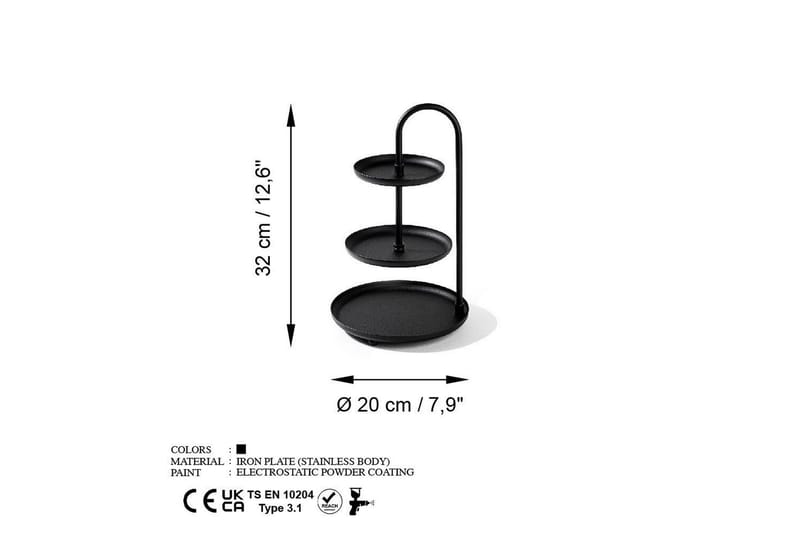 Dekorativt Metalltillbehör Mirven - Svart - Products - Servering & matlagning - Bricka & fat - Serveringsfat & serveringsbricka