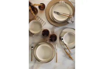 Middagset (12 delar) Lomara kräm - Cremevit - Products - Servering & matlagning - Tallrikar & skålar - Tallrikar set