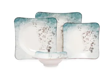 Subatan Tallriksset 24 Delar - Porslin/Flerfärgad - Products - Servering & matlagning - Tallrikar & skålar - Fyrkantiga tallrikar