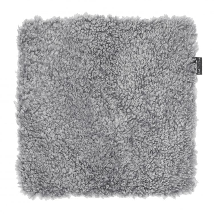 Stolsdyna Curly Fårskinn 40x40 cm, Silvergrå