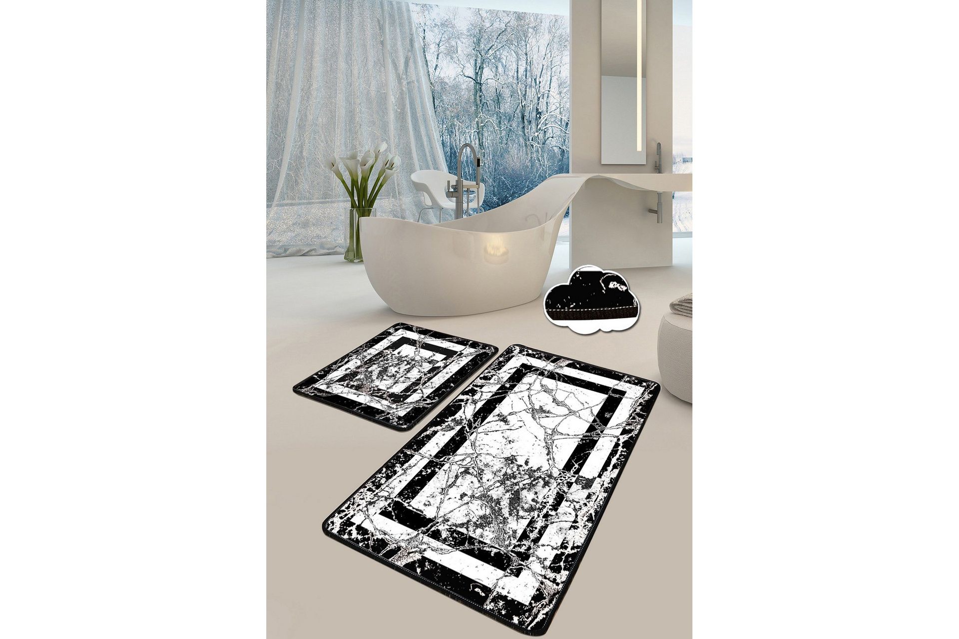 Brinmor Badrumsmatta 60x100 cm Rund