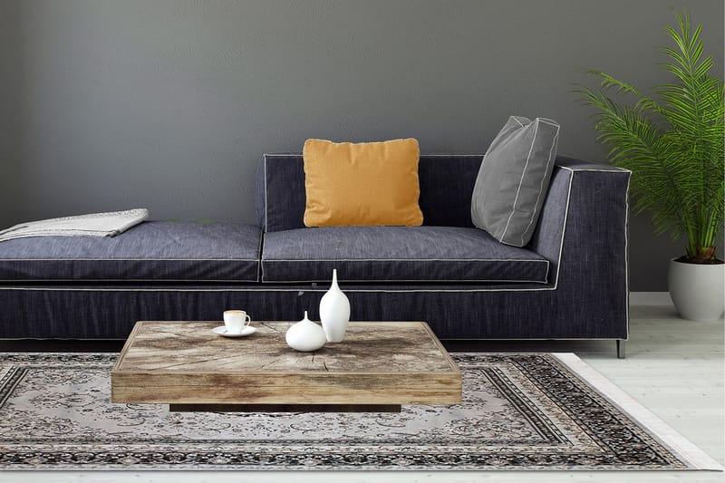 Casablanca Medallion Orientalisk Matta 200x300 - Silver - Products - Textil & mattor - Matta - Små mattor