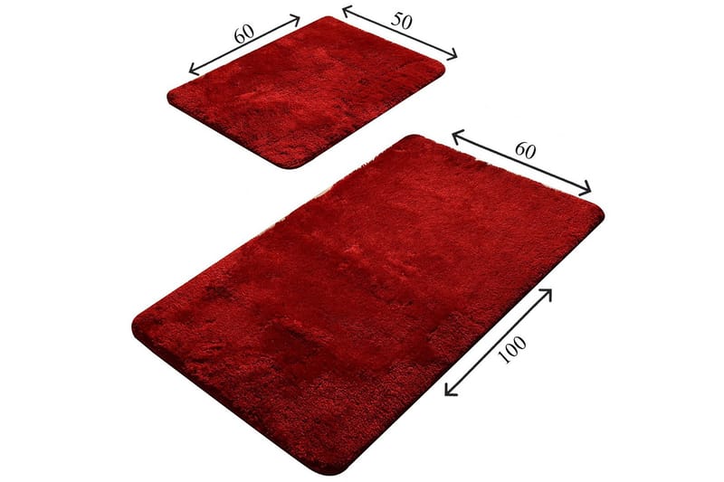 Chilai Home by Alessia Badmatta Set om 2 - Röd - Products - Textil & mattor - Matta - Små mattor