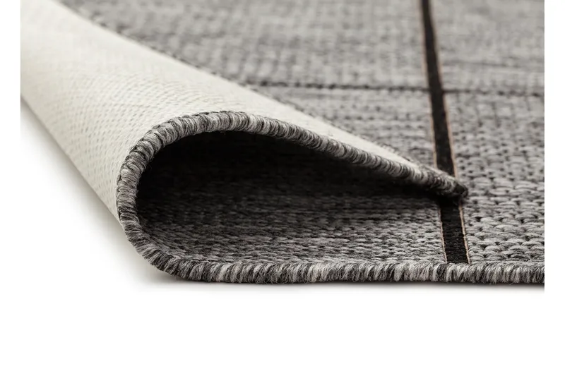 Madrid Square Flatvävd Matta 200x285 - Grå/Svart - Products - Textil & mattor - Matta - Flatvävd matta