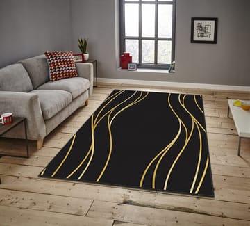 Matta Estera 70 160 x 230 cm - Svart/guld - Products - Textil & mattor - Matta - Flatvävd matta