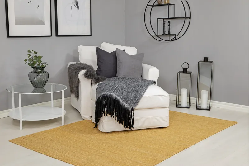 Birka Ullmatta Rektangulär 240x340 cm - Ockragul - Products - Textil & mattor - Matta - Modern matta - Ullmatta