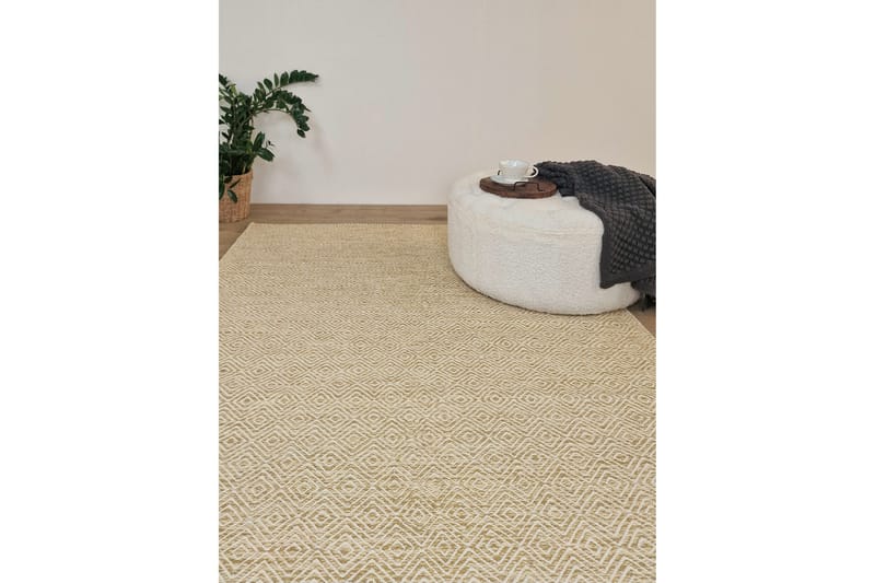 Gåsöga Ullmatta 140x200 cm Rektangulär - Gul - Products - Textil & mattor - Matta - Modern matta - Ullmatta