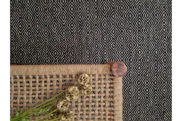 Gåsöga Ullmatta 240x340 cm Rektangulär - Svart/Vit - Products - Textil & mattor - Matta - Modern matta - Ullmatta