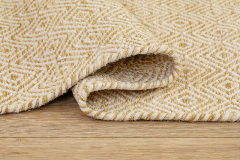 Gåsöga Ullmatta 75x200 cm Oval - Gul - Products - Textil & mattor - Matta - Modern matta - Ullmatta