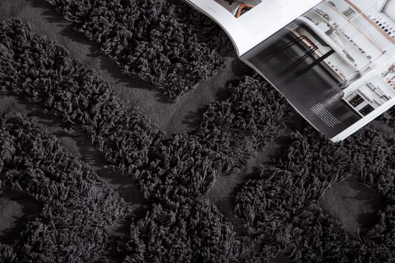 Hilma Bomullsmatta Rektangulär 250x350 cm - Mörkgrå - Products - Textil & mattor - Matta - Modern matta - Bomullsmatta