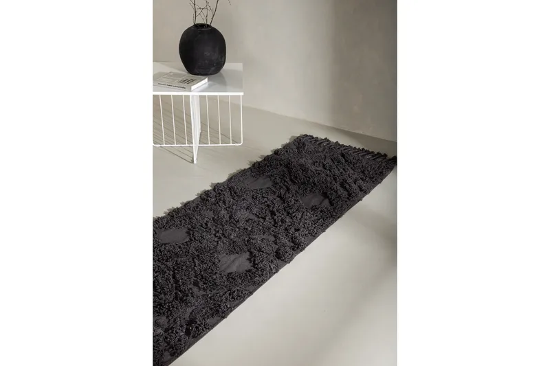 Hilma Bomullsmatta Rektangulär 70x200 cm - Mörkgrå - Products - Textil & mattor - Matta - Modern matta - Bomullsmatta