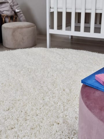 Lounge Ryamatta 200 cm Rund - Vit - Products - Textil & mattor - Matta - Modern matta - Ryamatta