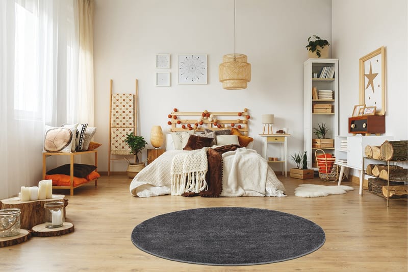 Sheraton Ryamatta Rund 80 cm - Grafit - Products - Textil & mattor - Matta - Modern matta - Ryamatta