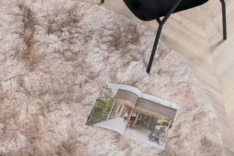 Shiva Ryamatta Rund 200 cm - Champagne - Products - Textil & mattor - Matta - Modern matta - Ryamatta