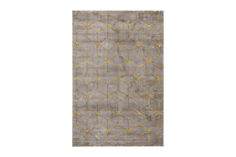 Skravelsbo Cube Matta 133x190 cm, Antracit/Guld