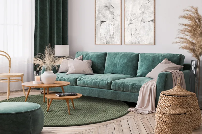 Torekov Ullmatta Rund 200 cm - Grön - Products - Textil & mattor - Matta - Modern matta - Ullmatta