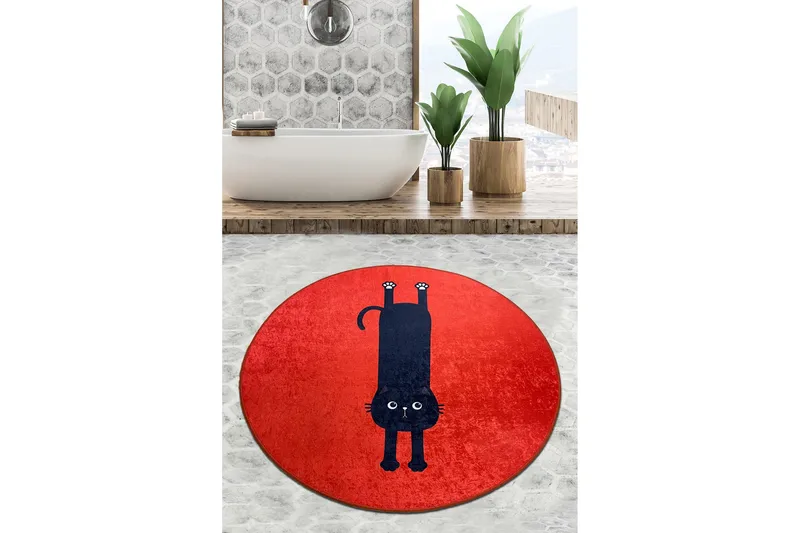 Parkesh Badrumsmatta 80 cm Rund, Flerfärgad