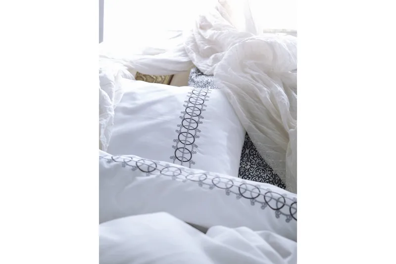 Cotton Box Bäddset Dubbelt 6-dels Ranforce - Grå/Vit - Products - Textil & mattor - Sängkläder - Bäddset & påslakanset - Påslakanset dubbelsäng