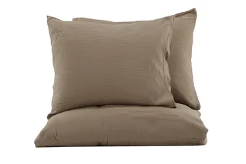 Mila Bäddset 2-Dels 220x240/50x60 cm - Brun - Products - Textil & mattor - Sängkläder - Bäddset & påslakanset - Påslakanset dubbelsäng