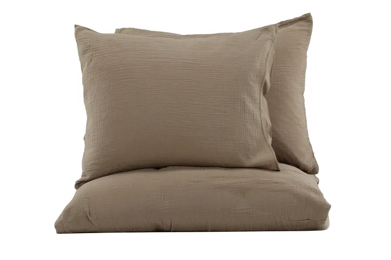 Mila Bäddset 2-Dels 220x240/50x60 cm - Brun - Products - Textil & mattor - Sängkläder - Bäddset & påslakanset - Påslakanset dubbelsäng