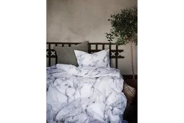 Påslakanset Enkelsäng 2-Dels Marmor Vit - Borganäs of Sweden - Products - Textil & mattor - Sängkläder - Bäddset & påslakanset - Påslakanset dubbelsäng