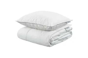 Täcke + Kudde 150 x 200 cm + 50 x 60 cm Vit - Products - Textil & mattor - Sängkläder