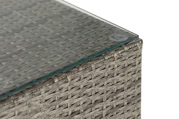 Bahamas Divanmodul - Loungebord utomhus 75x75 cm till soffgrupp i konstrotting med glasskiva - Grå / Svart dyna - Products - Utemöbler & utemiljö - Övrigt utemöbler - Moduler utesoffa