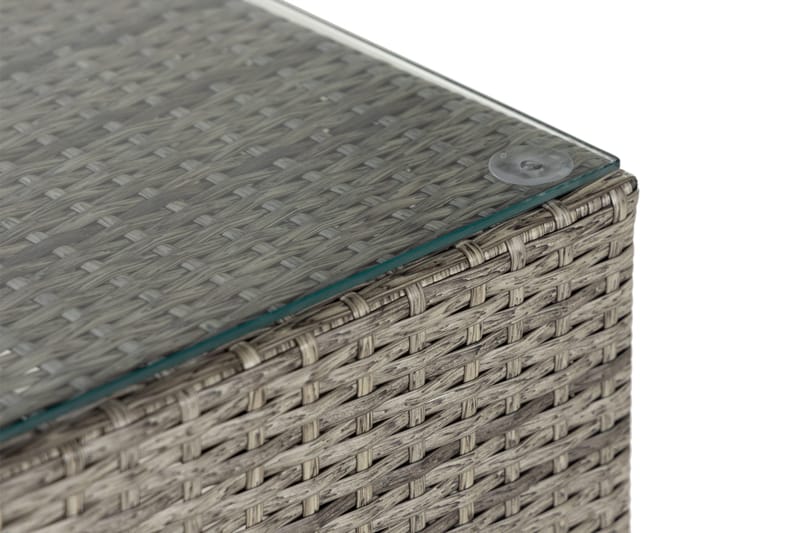 Bahamas Divanmodul - Loungebord utomhus 75x75 cm till soffgrupp i konstrotting med glasskiva - Grå / Svart dyna - Products - Utemöbler & utemiljö - Övrigt utemöbler - Moduler utesoffa