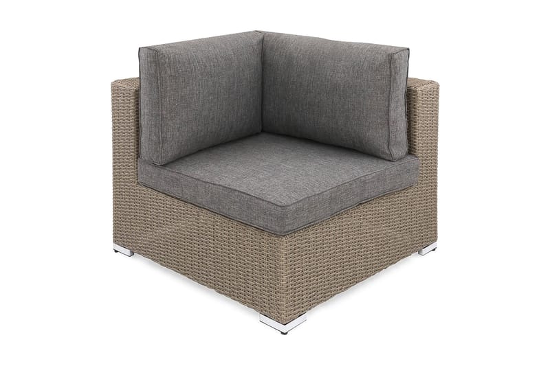 Marcus Hörnmodul utomhus med Dyna i konstrotting - Grå / Grå dynor - Products - Utemöbler & utemiljö - Övrigt utemöbler - Moduler utesoffa - Hörnmodul utesoffa
