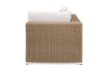 Marcus Hörnmodul utomhus med Dyna i konstrotting - Natur Beige / Vita dynor - Products - Utemöbler & utemiljö - Övrigt utemöbler - Moduler utesoffa - Hörnmodul utesoffa