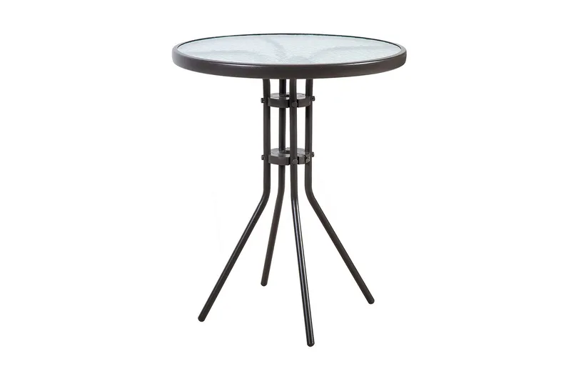Dublin Runt Cafébord och Bistrobord Utomhus 60 cm Glas - Brun - Products - Utemöbler & utemiljö - Balkong & altan - Balkongmöbler - Balkongbord