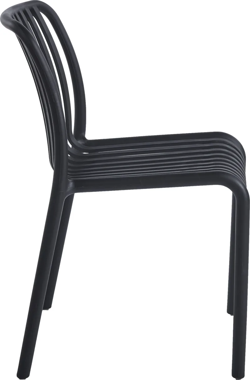 Matstol Noa i svart - Stapelbar, Svart