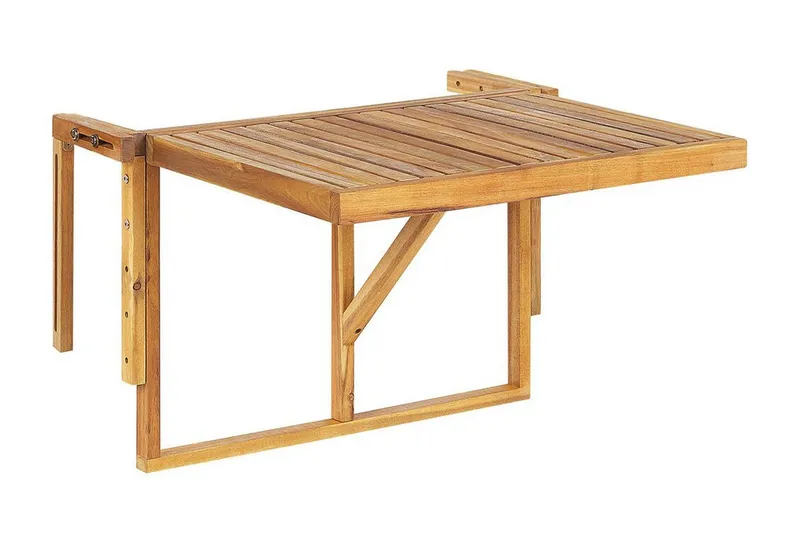 Ponoka Hängande Balkongbord och Utebord 70 cm Trä, Ljusbrun