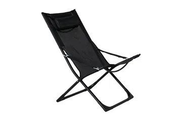 Seville Relaxstol Vikbar med Dyna - Svart - Products - Utemöbler & utemiljö - Balkong & altan - Balkongmöbler - Balkongstol