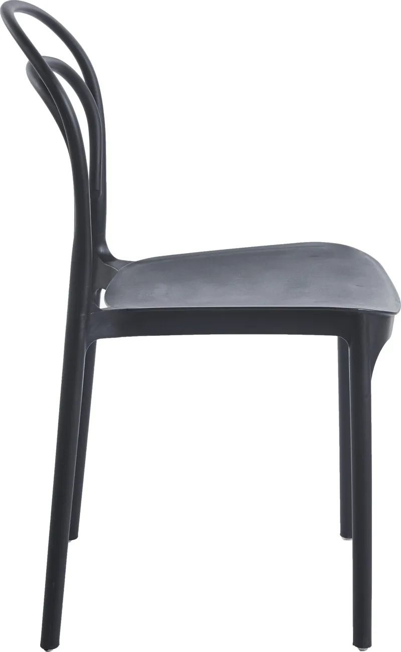 Stol i svart plast stapelbar, Svart