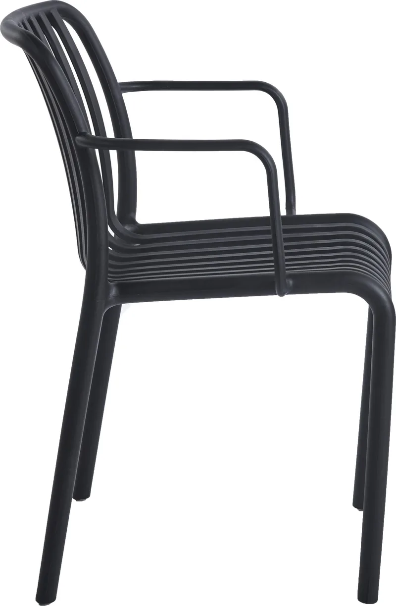 Stol svart plast stapelbar, Svart