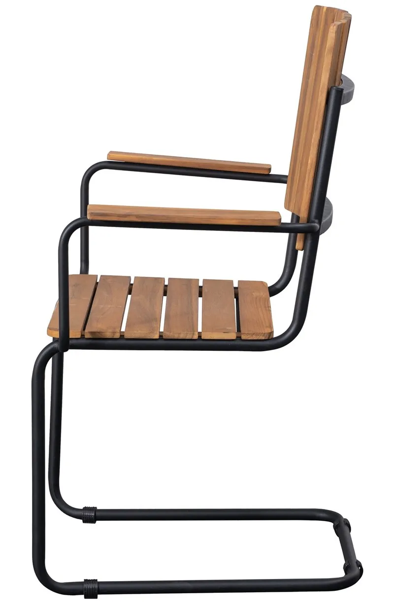 Utematstol Holmö med Armstöd Brun - Teaklook/svart - Products - Utemöbler & utemiljö - Balkong & altan - Balkongmöbler - Balkongstol