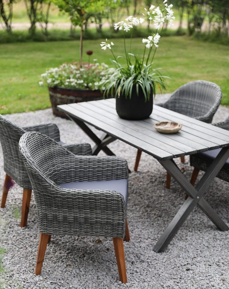 Utematstol i grå konstrotting - Valetta - Grå - Products - Utemöbler & utemiljö - Balkong & altan - Balkongmöbler - Balkongstol