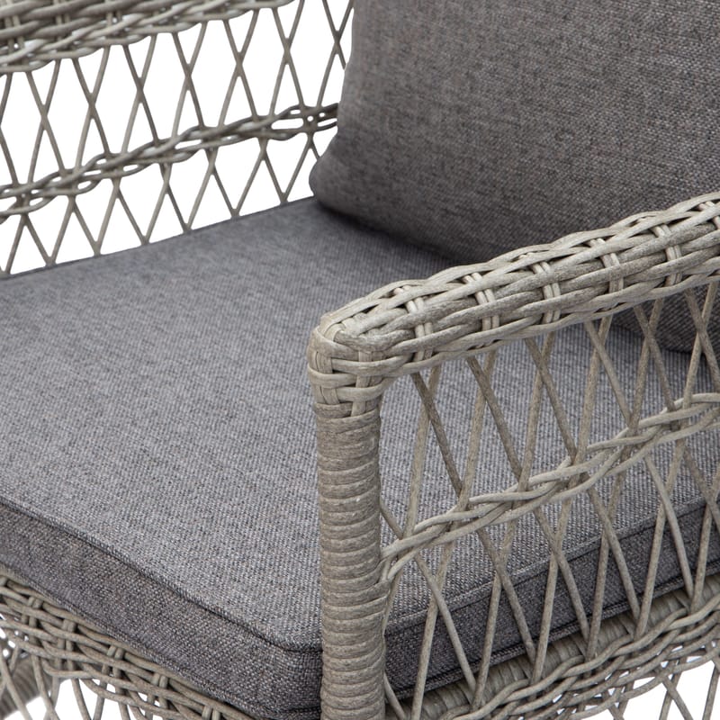Utematstol i grå rotting med dyna - Grå - Products - Utemöbler & utemiljö - Balkong & altan - Balkongmöbler - Balkongstol