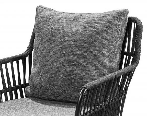 Utestol med rep och grå dynor - Antracit - Products - Utemöbler & utemiljö - Balkong & altan - Balkongmöbler - Balkongstol