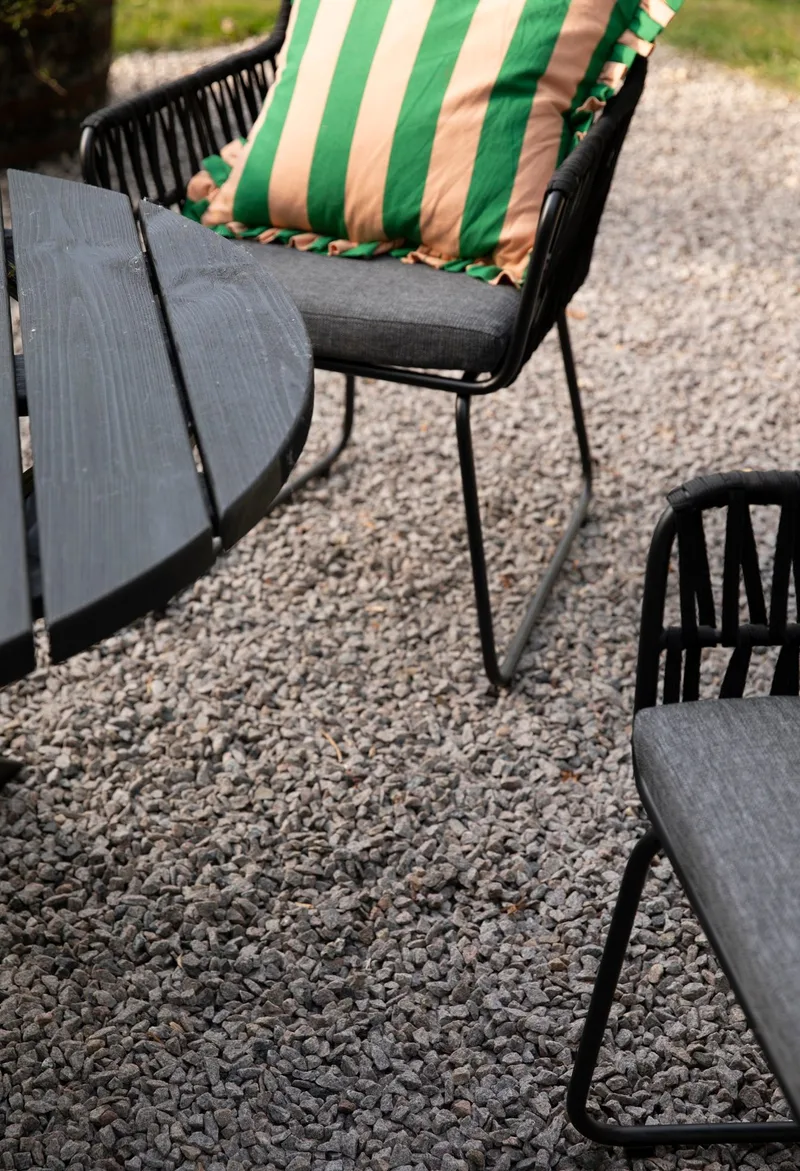 Utestol med rep och grå dynor - Antracit - Products - Utemöbler & utemiljö - Balkong & altan - Balkongmöbler - Balkongstol