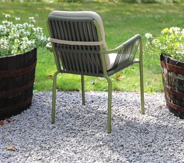 Utestol stapelbar grön med beige dyna - Lincoln - Grön och beige - Products - Utemöbler & utemiljö - Balkong & altan - Balkongmöbler - Balkongstol