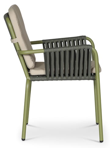 Utestol stapelbar grön med beige dyna - Lincoln - Grön och beige - Products - Utemöbler & utemiljö - Balkong & altan - Balkongmöbler - Balkongstol