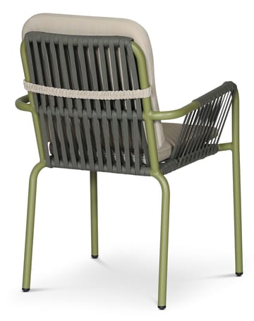 Utestol stapelbar grön med beige dyna - Lincoln - Grön och beige - Products - Utemöbler & utemiljö - Balkong & altan - Balkongmöbler - Balkongstol