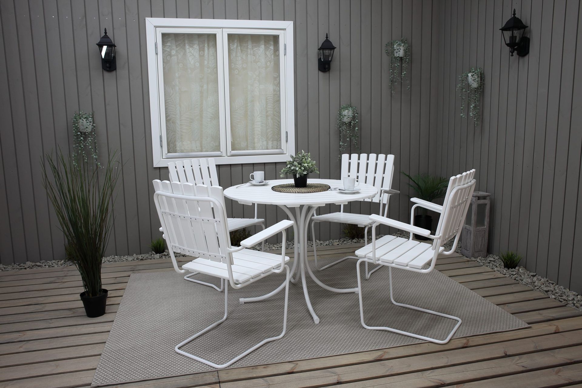 Vaxholm Karmstol Utomhus Vit
