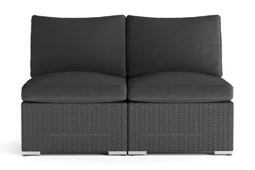 Wisconsin Loungesoffa Utomhus utan Armstöd 2-sits Konstrotting - Svart - Products - Utemöbler & utemiljö - Balkong & altan - Balkongmöbler - Balkongsoffa