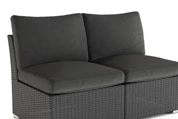 Wisconsin Loungesoffa Utomhus utan Armstöd 2-sits Konstrotting - Svart - Products - Utemöbler & utemiljö - Balkong & altan - Balkongmöbler - Balkongsoffa