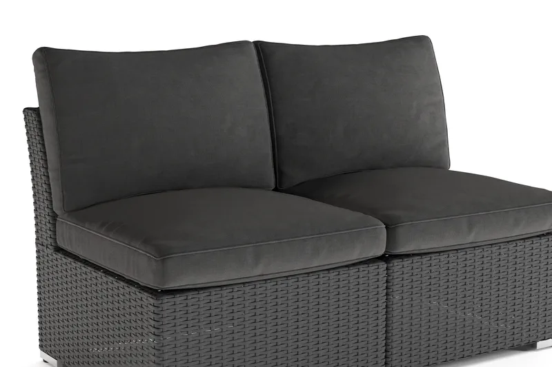 Wisconsin Loungesoffa Utomhus utan Armstöd 2-sits Konstrotting - Svart - Products - Utemöbler & utemiljö - Balkong & altan - Balkongmöbler - Balkongsoffa