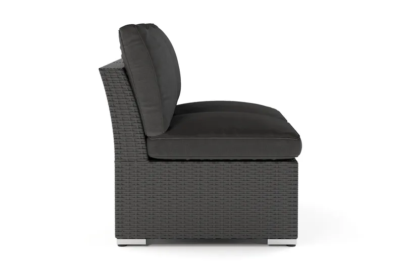 Wisconsin Loungesoffa Utomhus utan Armstöd 2-sits Konstrotting - Svart - Products - Utemöbler & utemiljö - Balkong & altan - Balkongmöbler - Balkongsoffa