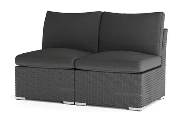 Wisconsin Loungesoffa Utomhus utan Armstöd 2-sits Konstrotting - Svart - Products - Utemöbler & utemiljö - Balkong & altan - Balkongmöbler - Balkongsoffa